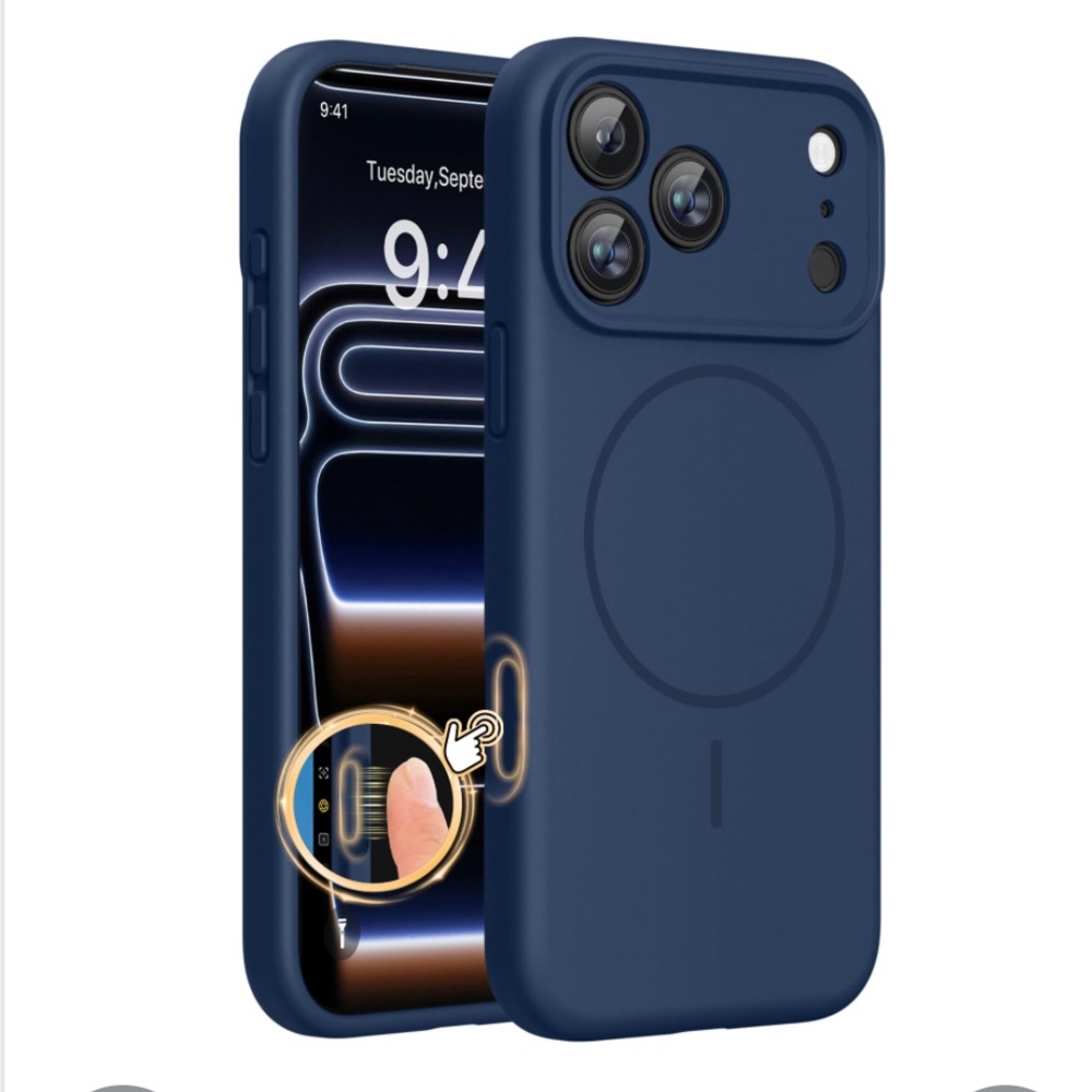 iPhone 17 PRO MAX with MagSafe Silicone Case-Dark Blue